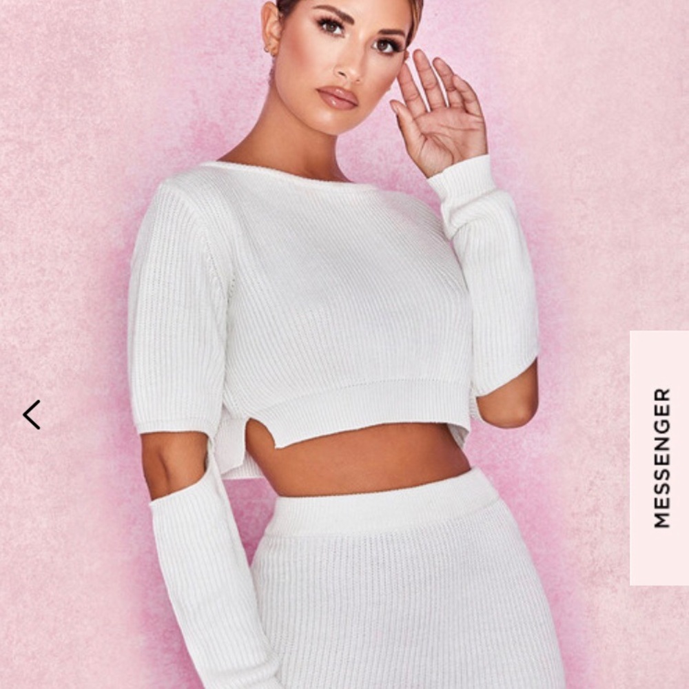 House of CB Tatum cropped knit sweater